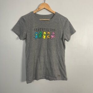 Life if good crusher tee shirt grey grateful dog size small women’s